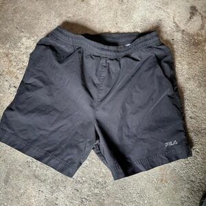 Fila black shorts w white underlayer